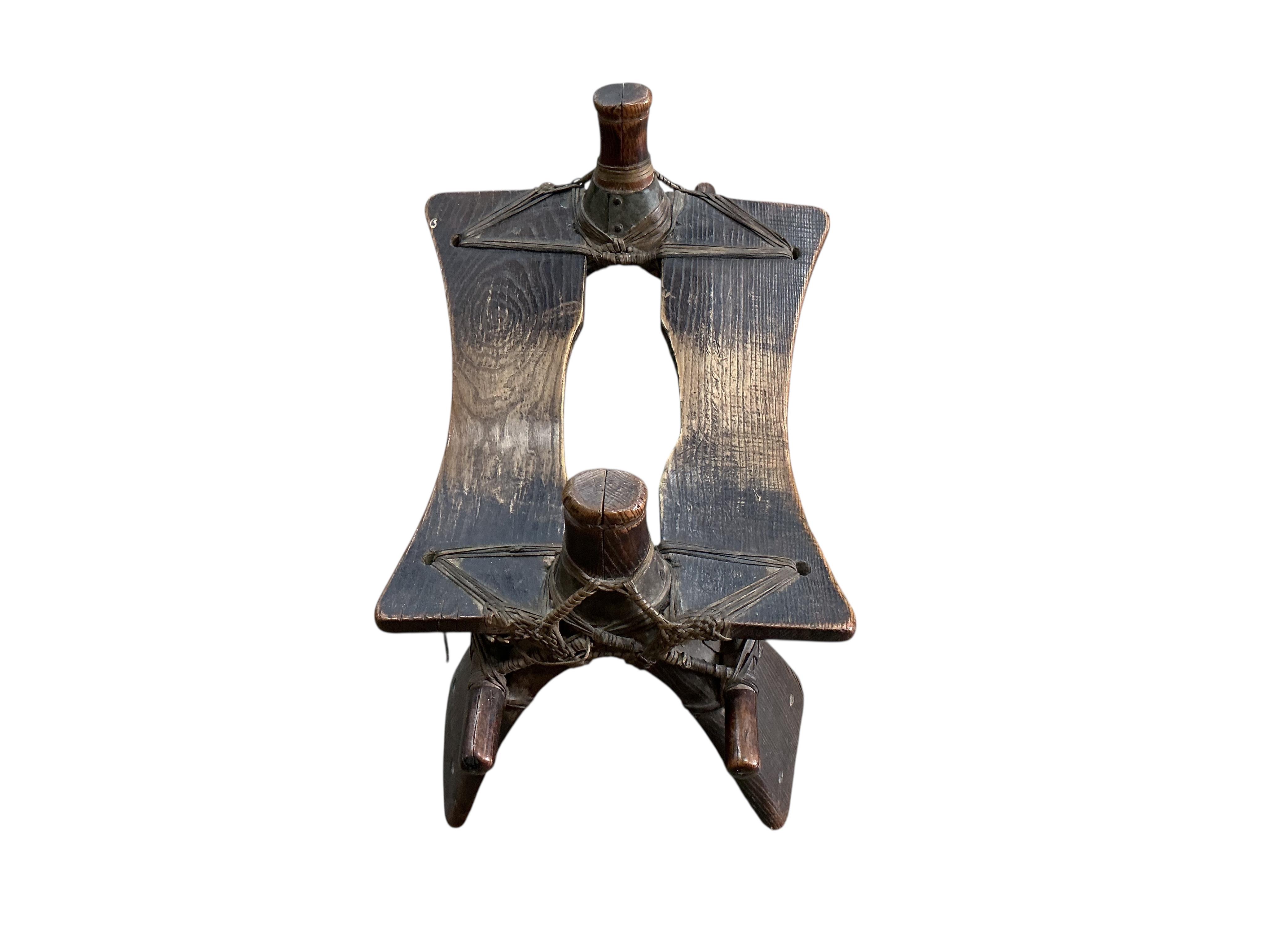 A camel's saddle, width 78cm, depth 49cm, height 46cm